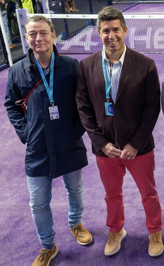 Ned Boulting and Mauri Andrini commentators at Hexagon Cup