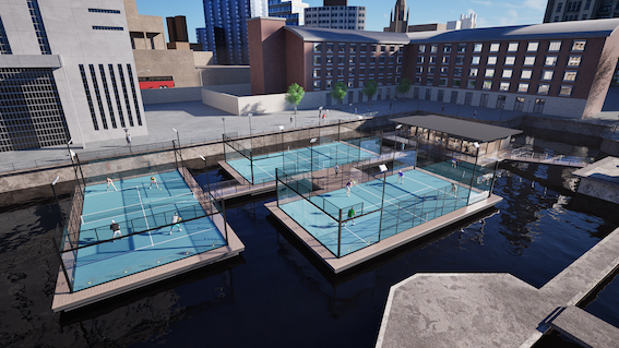 Liverpool floating padel courts