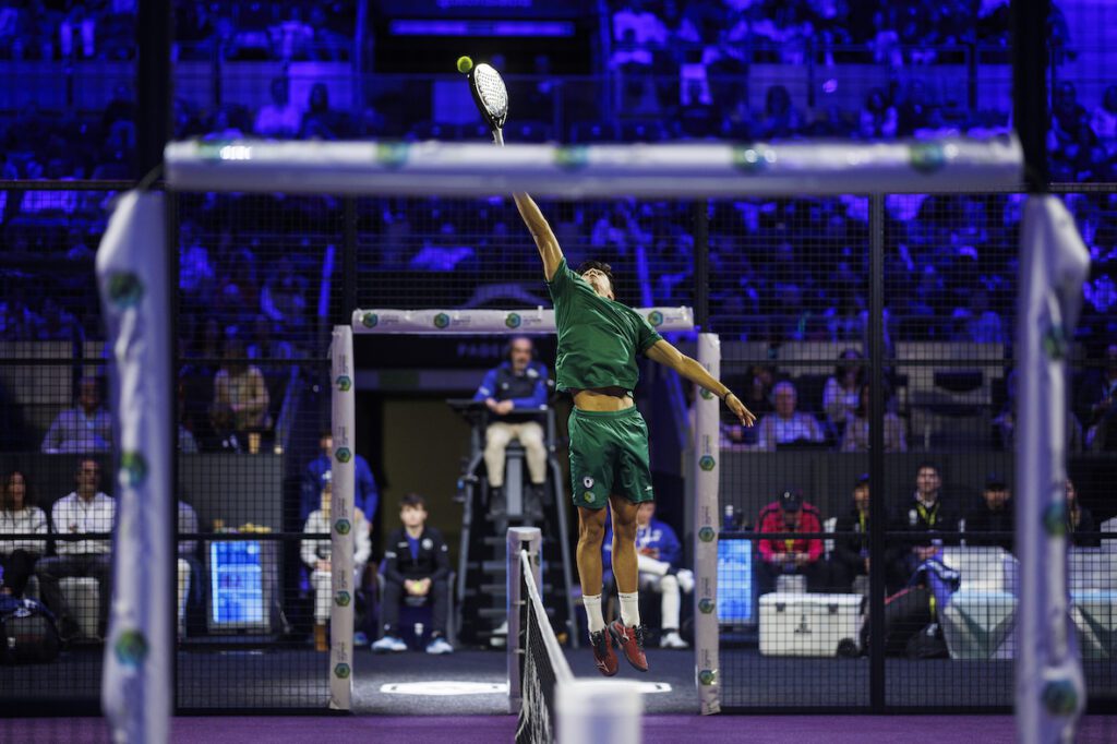 Fernando Belasteguin in full flight at the Hexagon Cup.