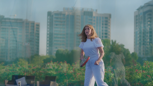 Kate Garraway, DXB Unheard, plays padel in Dubai.