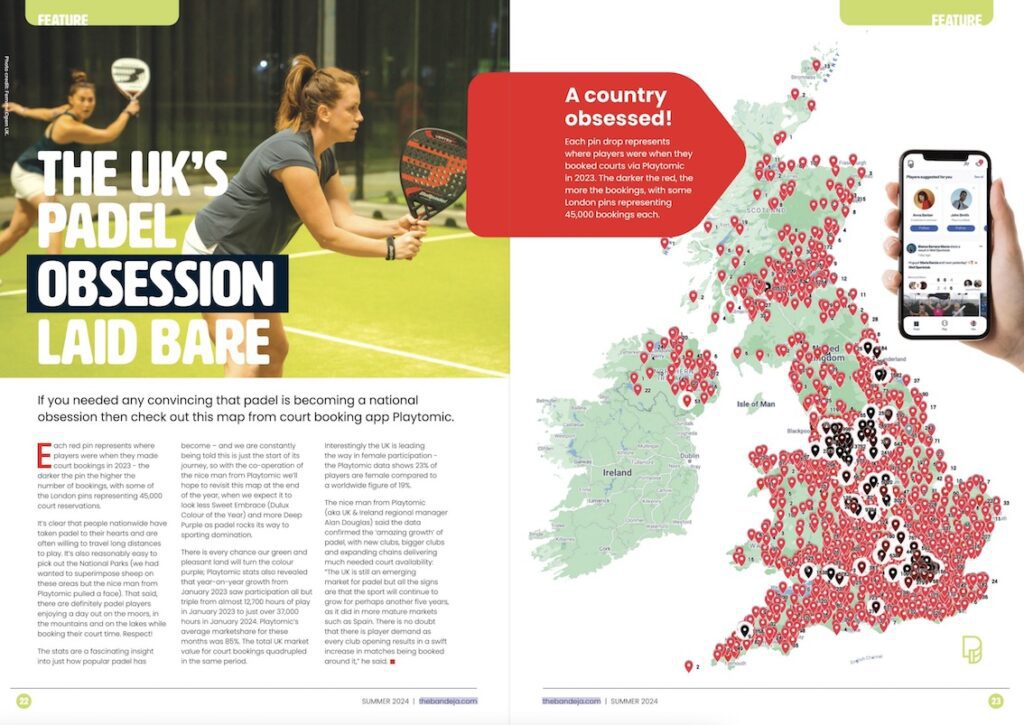 Playtomic UK court booking map