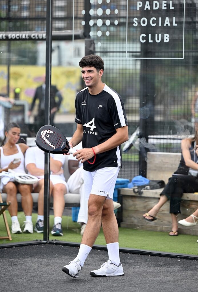 World No 1 Arturo Coello at Tom Holland's Bero Padel Classic pro am, Padel Social Club, London.