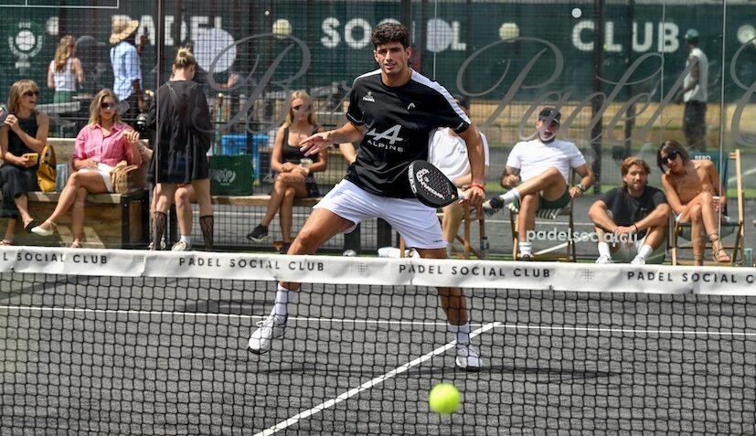 World No 1 Arturo Coello at Tom Holland's Bero Beer Padel Pro Am at the Padel Social Club, London.